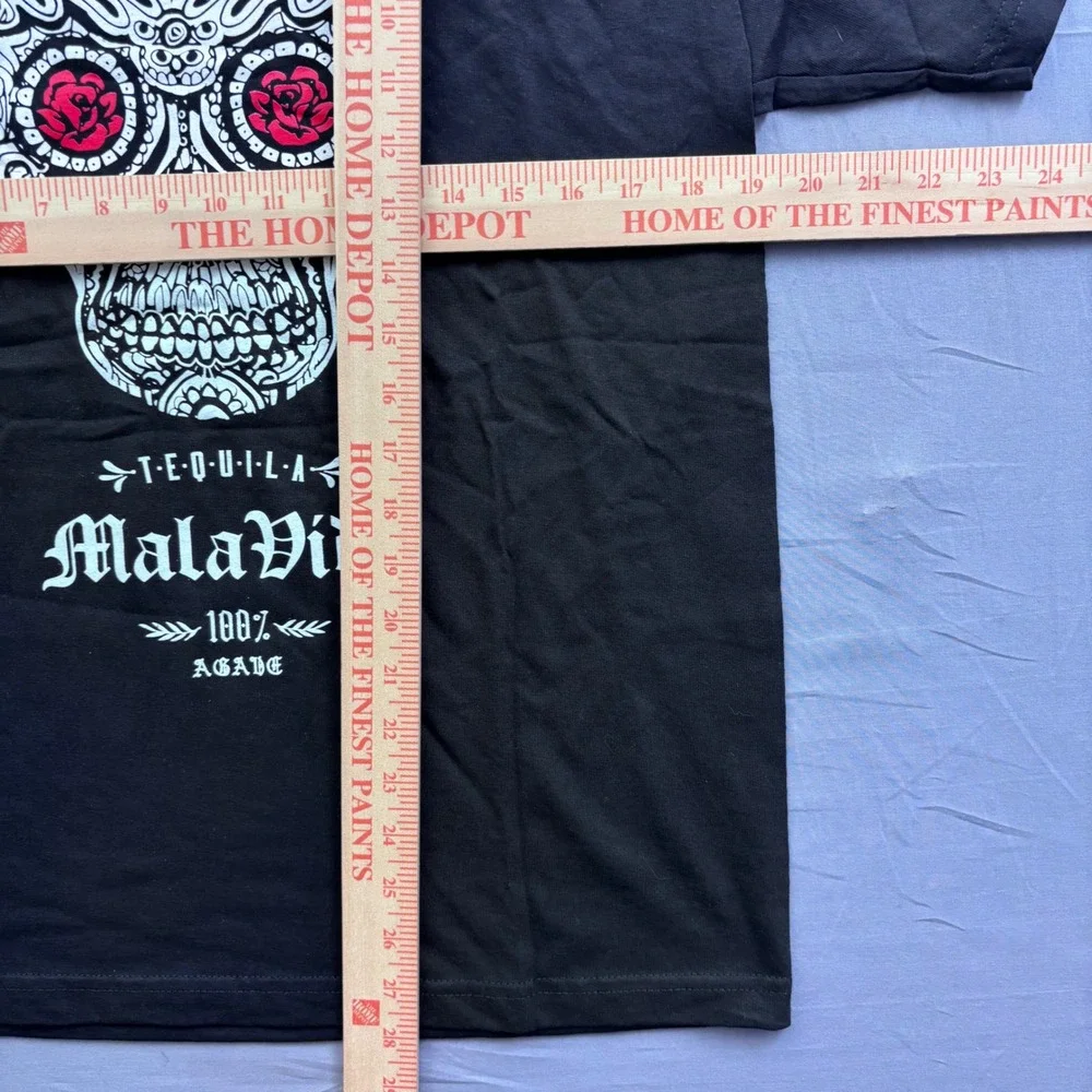 American Apparel‎ Tequila Mala Vida Sugar Skull T-Shirt Mens Medium Black